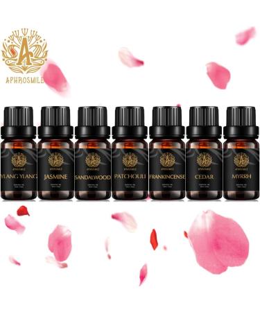 100% Pure Aromatherapy Essential Oil Set - Sandalwood Cedar Jasmine Frankincense Myrrh Patchouli & Ylang Ylang for Diffusers | International Shipping - Buy Online on GoSupps.com