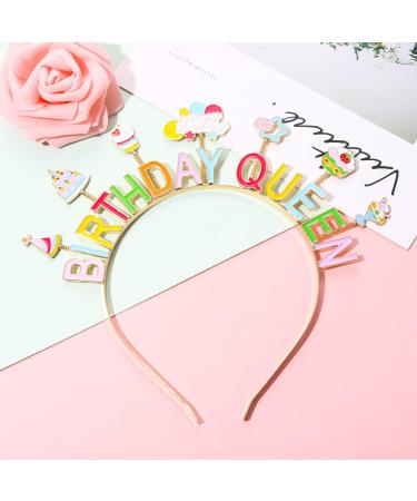 NVENF Birthday Girl Headband - Happy Birthday Crown Tiara for Girls - Cake and Candy Design - Buy Online on GoSupps.com