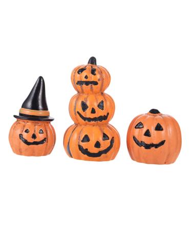KONTONTY 3pcs Halloween Pumpkin Decoration Mini Pumpkin Decoration Desktop Decor Mini Tombstones Halloween Decorations Clearance Halloween Birthday Decor Ornament Home Decor Miniature Model
