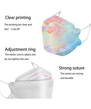 50PC Disposable Floral Tie-dye Face_Masks with 3D Designs for Women 4-Ply Breathable Flower Face_Mask with Nose Wire (Upgrade_14) - Buy Online on GoSupps.com