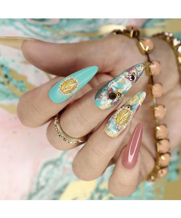 10Pcs Virgin Mary Nail Charms San Judas Rhinestone Metal Buddha Gold Nail Gems for Nail Art - Buy Online on GoSupps.com