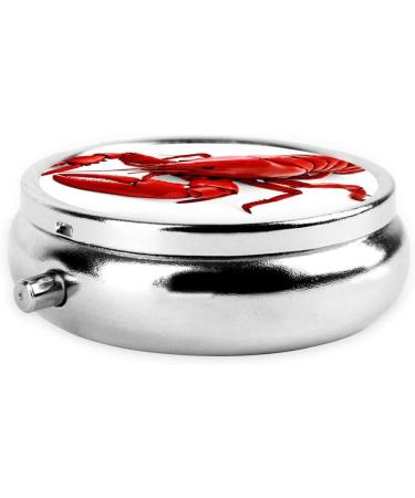 Shop Glutton Shrimps Round Pill Box - 3 Compartment Portable Travel Medicine Organizer | Decorative Mini Pocket Holder for Vitamins & Tablets - Buy Online on GoSupps.com
