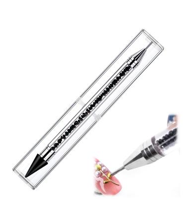 PZJFH Black Rhinestone Picker Pen With Transparent Box Diamond Art Pen Dual-ended Wax Pencil Rhinestone Applicator for DIY Crafts Painting Cross-Stitch Nail Art Gem Pick Up Tool
