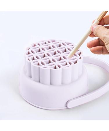 Buy 3 in 1 Silicone Makeup Brush Cleaning Mat | Purple Brush Cleaner Bowl & Drying Holder | Best Makeup Brush Scrubber Tool for Storage & Air Drying - Buy Online on GoSupps.com