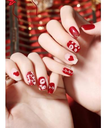 Kalolary 9Pcs Valentine's Day Nail Art Stamping Plates Set - Flower, Unicorn, High Heel, Heart Images | Includes Stamper, Scraper, Storage Bag | Manicure Stencils Tools - Buy Online on GoSupps.com