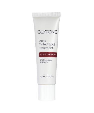 Glytone Acne Tinted Spot Treatment with 8% Sulfur, 2% Resorcinol, Tinted Cream Formula to Conceal Blemishes, Oil-Free, Non-Comedogenic, 1 oz.