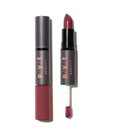 PYT BEAUTY Double Duty Lipstick + Lip Gloss Mauve Rose Moisturizing Hypoallergenic Cruelty Free Vegan 1 Count After Party / Mauve Rose