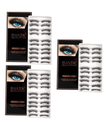 30 Pairs Fake Eyelashes Fake Lashes False Eyelashes Natural False Lashes Makeup Cosmetic Drama Lashes Fake Fur Lashes Natural Eyelashes Dense Eyelashes Thick Eyelash Chemical Fiber Healeved