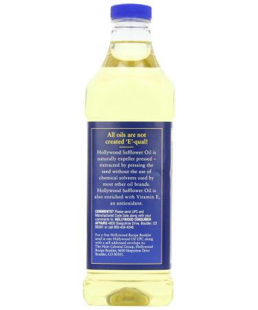 Hollywood Safflower Oil 32oz (Pack of 3) - Pure and Natural Cooking Oil - Buy Online on GoSupps.com
