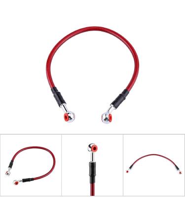 Universal Motorcycle Brake Oil Hose Line - Stainless Steel Braided Fuel Hose Connector (45CM Red) for International Shipping - Buy Online on GoSupps.com