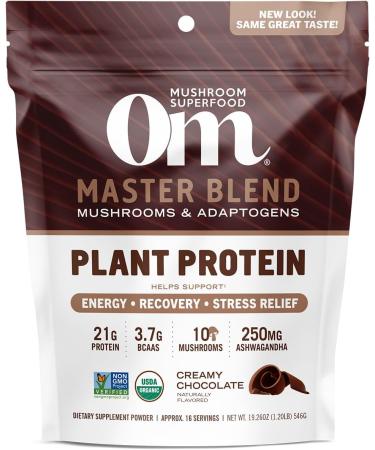 OM MUSHROOM SUPERFOOD Hot Chocolate Blend Mushroom Powder 8.47 Ounce and Master Blend Plant-Based Protein Powder 19.26 Ounce 14 Servings Creamy Chocolate Bundle - Buy Online on GoSupps.com