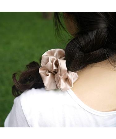 Satin Silk Scrunchies Hair Ties for Women - Elastic Soft No Damage Ponytail Holders - 4 Pack Light Color - Buy Online on GoSupps.com