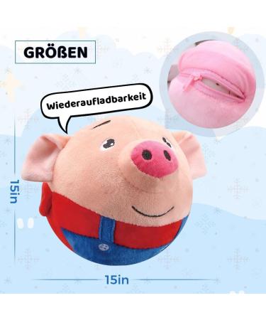 TBLMPNE Active Moving Pet Plush Toy Interactive Dog Toys Talking Moving Dog Ball Toy Washable Cartoon Pig Plush Sound Electronic Dog Toy Shake Bounce Boredom Toys for Dog Pets Cats (Blue Pig) - Buy Online on GoSupps.com