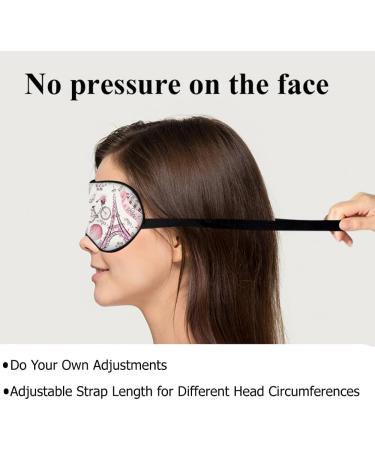 Paris Symbols Sleep Mask - Pink Light Blocking Adjustable Eye Mask for Women | Perfect for Travel & Deep Rest - Buy Online on GoSupps.com