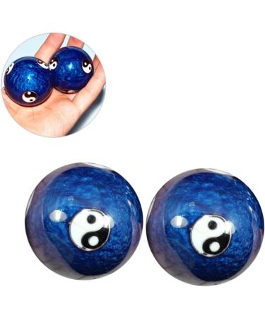 Homsfou Jade-Ei Baoding Balls - Enhance Health & Relaxation | 2-Pack Massage Balls for Hand Exercise & Fitness in Blue - Buy Online on GoSupps.com