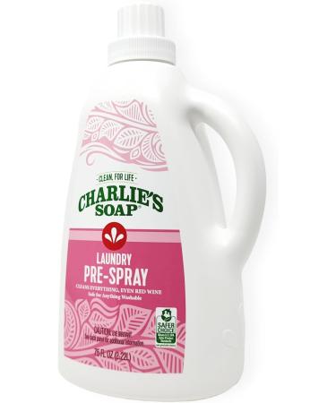 Charlie's Soap Laundry Pre-Spray Stain Remover Refill 75oz - Natural Eco-Friendly Laundry Pretreat for Tough Stains - International Shipping Available - Buy Online on GoSupps.com