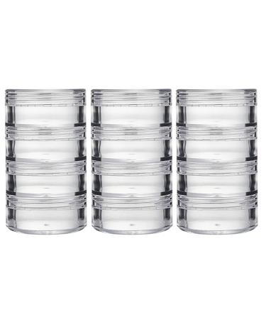 minkissy 3 Sets Eye Cream Box Stackable Clear Plastic Organizer Round Small Cream Jars Makeup Samples Jar Beauty Products Jar Cosmetics Holding Jars Makeup Cream Container Travel Leakproof 6.5x3.7cm Transparent