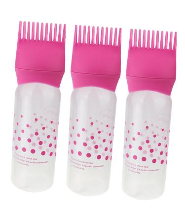 SOLUSTRE 3 pi ces Flacon Applicateur Peigne Racines pour Coloration Cheveux Rose avec chelle Gradu e Bouteille Presse Facile pour Soins Cheveux Secs Ab m s et Teinture Maison