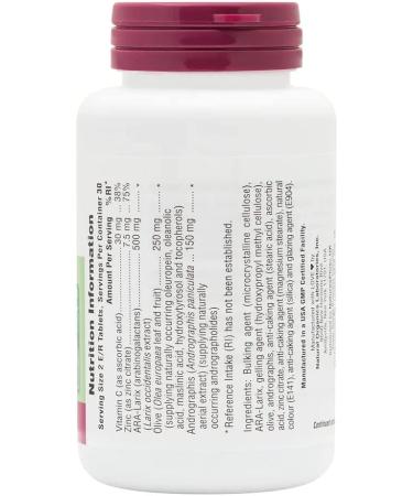 NaturesPlus Tri Immune Supplement - Olive Leaf, Arabinogalactans, Andrographis & Vitamin C - 60 Vegan Tablets (30 Servings) - Buy Online on GoSupps.com