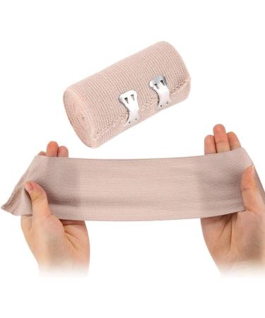 iwobi 4 Pcs Elastic Bandages Wrap Compressions Bandages Cotton Durable with Extra Metal Clips for Leg Knee Sprain Wrist Chest Body Medical Beige - Buy Online on GoSupps.com