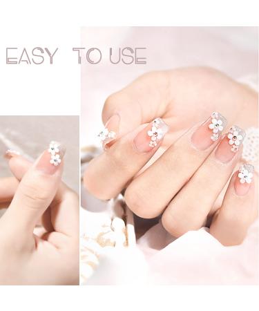 3D Flower Nail Charms Set with Rhinestones & Tweezers - Spring Blossom Petal Design for DIY Nail Art Decorations - Buy Online on GoSupps.com