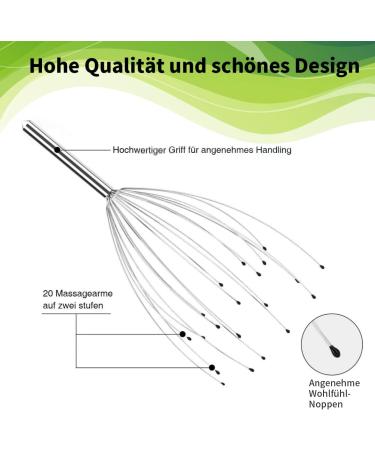 Buy Greenkoala Head Massage Device | 20-Finger Metal Handle Relaxation Tool | Premium Head Crawler & Free Finger Massage Ring | Wellness Essential - Buy Online on GoSupps.com