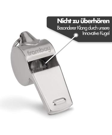 Frambay Trillerpfeife - Innovative Airspin Ball Whistle for Sports & Kids | Loud Stainless Steel Signal Pipe (2 Pack) - Buy Online on GoSupps.com