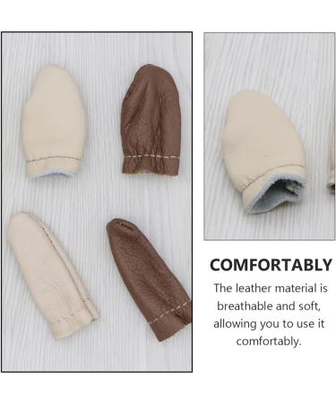 20PCS Leather Finger Cots | Cut Resistant Protector for Cracked Skin | Kitchen, Work, Sculpture | Anti-Slip & Reusable - Random Color - Buy Online on GoSupps.com
