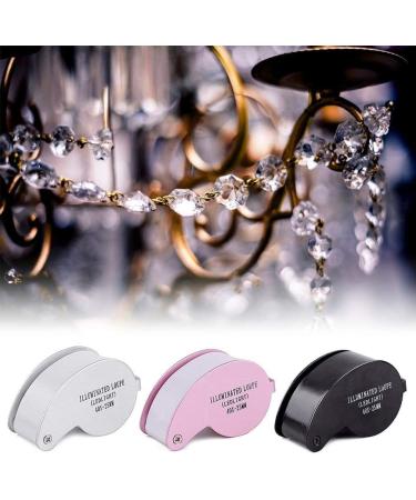 Folding 40x25mm Jewelery Loupe Portable Mini Magnifier Magnifying Glass LED Light Lens Lupa Magnification Metal Silver - Buy Online on GoSupps.com