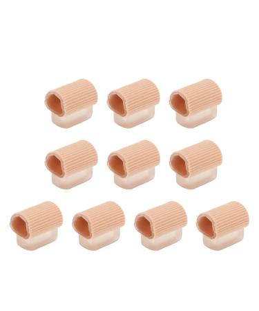 TYTOGE 10pcs Toe Cushion Tube Relieve Pressure Ache Fiber Gel Toe Tubes Sleeves for Overlapping Toes Bunions