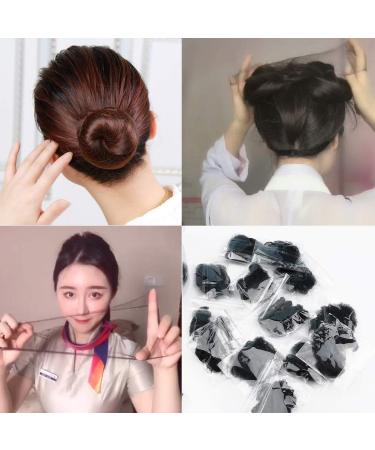 Invisible Elastic Edge Hair Networks for Women & Girls - 10 Pack 50.8 cm | Ideal for Buns Ballet & Dance - Black - Buy Online on GoSupps.com