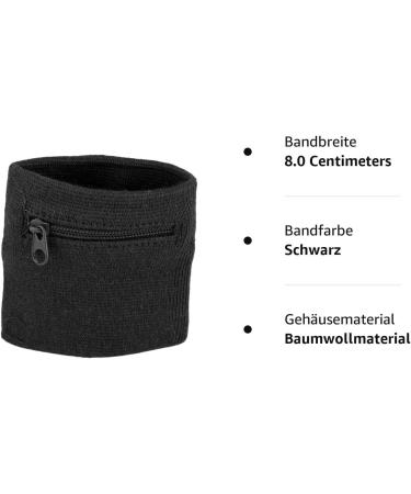 Unisex Zipper Bracelet for Storage | Black Sport Wrist Wallet for Fitness & Running | Coin & Key Pocket - Buy Online on GoSupps.com