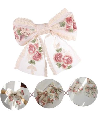 Beavorty embroidered butterfly hair clip french hair clips decorative hair clips bow for hair Bow Clip hair clips for women Fabric Hair Bow Bride Bow Barrette Back Hair Bowknot Miss bow tie - Buy Online on GoSupps.com