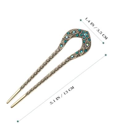 Lurrose Fashion Crystal Hair Clip - U-Shaped Double Prong Chignon Hairpin | Stylish Hair Accessories for Women & Girls - Shop Now! - Buy Online on GoSupps.com