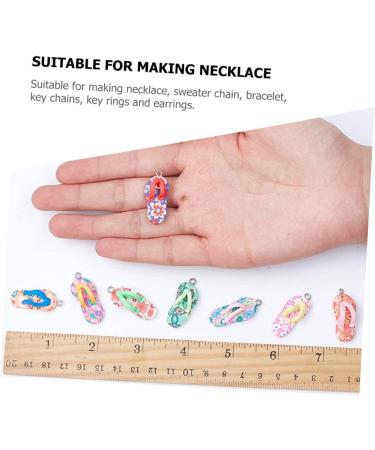 HOMSFOU 10pcs Polymer Clay Slippers Decked Accessories Summer Accessories Jewelry Accessories Summer Slippers Pendant Charms Summer Decor Keychain Charms Bracelet Necklace Soft Clay - Buy Online on GoSupps.com