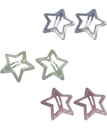 Shining Star Hair Clips Sweet Hollowed Star Snap Hair Clips Hair Clamps Barrettes for Girls Women Cute Headpieces Silver Five Pointed - Buy Online on GoSupps.com
