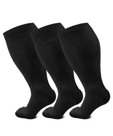 3 Pirs Copper Compression Socks for Men & Women (20-30 mmHg) Best Graduated Athletic Fit for Running Nurses Flight Travel & Maternity Pregnancy - Boost Stamina Circulation & Recovery 3XL