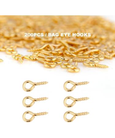 200 Mini Gold Eye Pins Hooks for Jewelry Pendant Making - Threaded Bails Findings - Buy Online on GoSupps.com