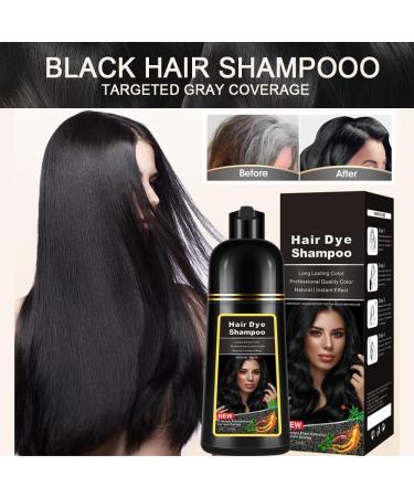 Natural Black Hair Coloring Shampoo 3-IN-1 Hair Coloring Shampoo Nourishing and Dyeing Brown Hair for Men and Women in 10-15 Mins(Natural Black) - Buy Online on GoSupps.com