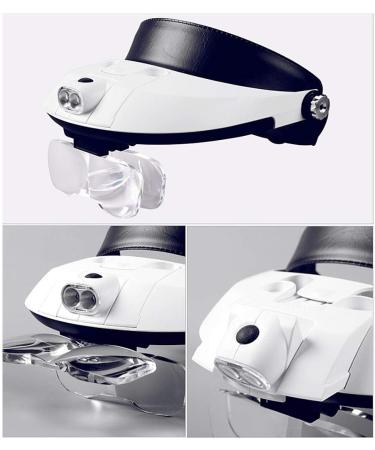 Magnifier Headband with LED Light Magnifying Glasses for Eyelash Extensions with 5 Different Lenses Magnifier for Reading Hands Free - Buy Online on GoSupps.com