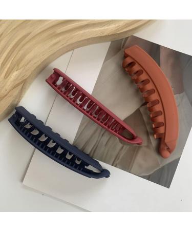 Tadipri 6 Pieces Banana Clips Hair Hair Clips for Women Acrylic Ponytail Clips (Blue Black Wine Red Orange Pink Grey) - Buy Online on GoSupps.com