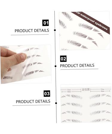 Beatifufu 6pcs Eyebrow Stickers Makeup Brow Sticker Imitation Eyebrow Sticker Hair Water Transfer Paper 6X1X0.1CM Brown - Buy Online on GoSupps.com