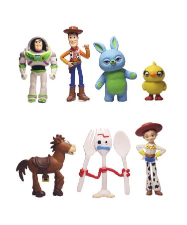 Set of 7 Mini Toy Story Figurines for Birthday Cake Topping Cute Set of Cake Topper Includes Woody, Jessie, Rex, Buzz Lightyear and More