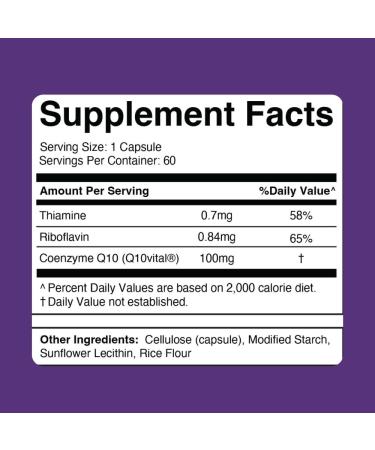 Divine Health Dr. Colbert MD Q10 Vital | CoQ10 100mg Coenzyme-Q10 | Riboflavin | Thiamine | 60 Capsules - Buy Online on GoSupps.com