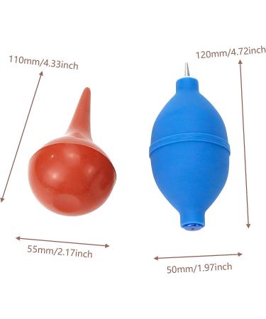 Savagrow 2pcs Ear Syringe Bulb Set - Silicone Ear Washing Blowing Dust Squeez Ball - Red & Blue - Buy Online on GoSupps.com
