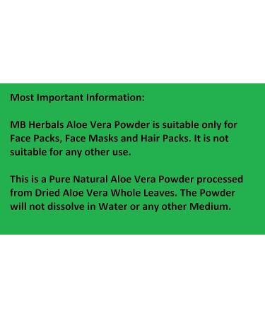 MB Herbals Aloe Vera Powder 100g - Natural Skin Moisturizer & Hair Growth Promoter - Buy Online on GoSupps.com