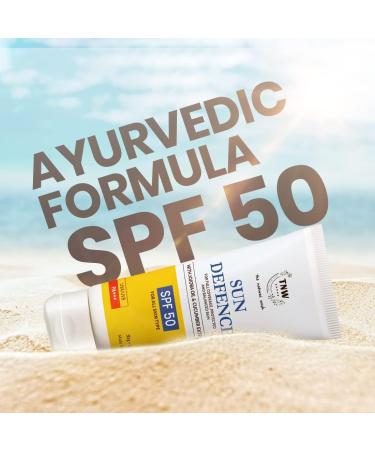 Sun Defence Sunscreen SPF 50 PA++ | Lightweight & Natural Sun Protection Cream | Fast Absorbing | 50g - International Shipping - Buy Online on GoSupps.com