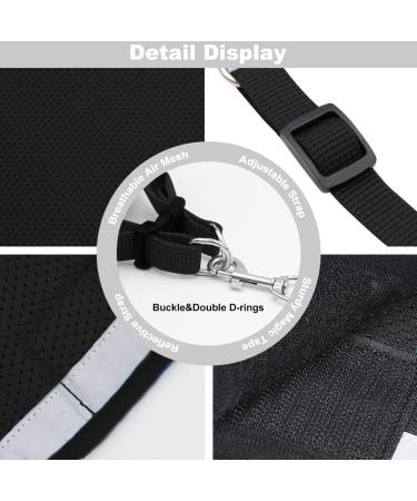 Meioro Adjustable Dog Harness with Leash - Soft Padded Vests for Small & Medium Puppies/Cats Reflective Black M (Breast: 35-40cm) - Buy Online on GoSupps.com