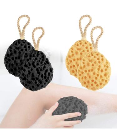 Exfoliating Shower Sponge Loofahs Shower Sponges Exfoliator Body Bath Sponge Adult and Child Bath Sponge Scrubber Balls (4 Pack)