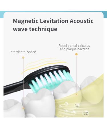 Magnetic Levitation Electric Toothbrush - 6 Brush Heads 90 Days Battery Life Adults - White Color - Buy Online on GoSupps.com